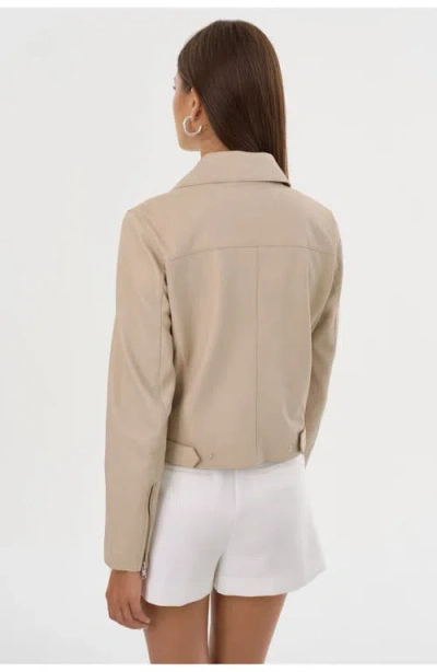 Lamarque Valeria | Leather Biker Jacket In Neutral