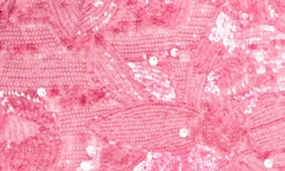 Helsi Leslie Pattern Sequin Strapless Gown In Pink