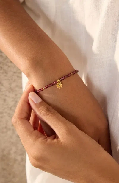 Satya Jewelry Red Garnet Lotus January Birthstone Bracelet