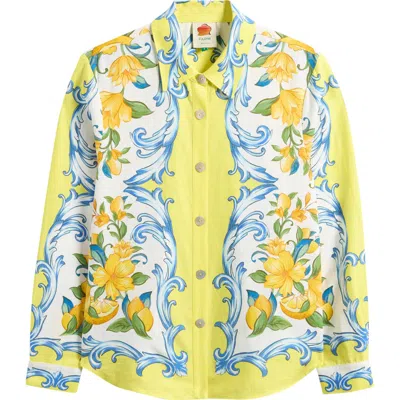 Farm Rio Sicily Scarf Off White Shirt Sicily Scarf Off White In Green