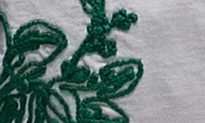 Topshop Floral Embroidered Oversize Cotton T-shirt In White
