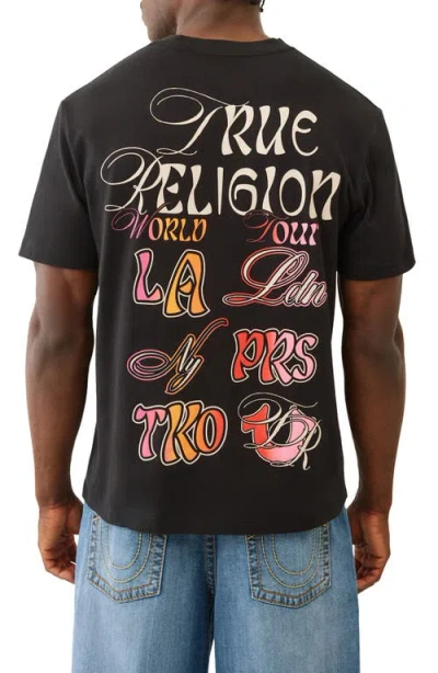 True Religion Standard Ombré Logo Graphic T-shirt In Black