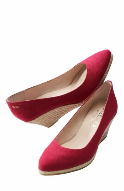 Viscata Roses Canvas V Cut Espadrille Wedges