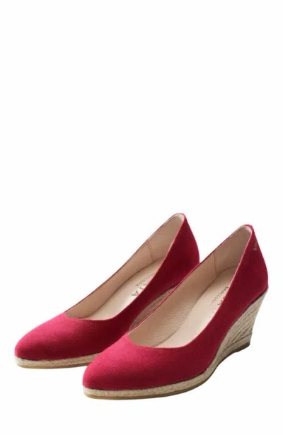 Viscata Roses Canvas V Cut Espadrille Wedges