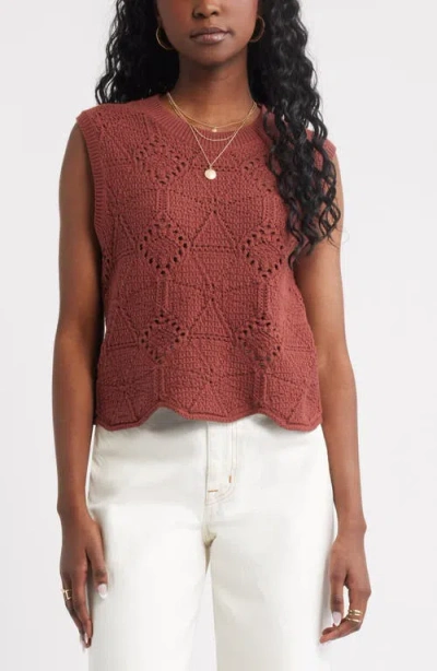 Treasure & Bond Bouclé Pointelle Sweater Vest