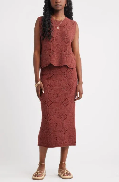 Treasure & Bond Bouclé Pointelle Sweater Vest