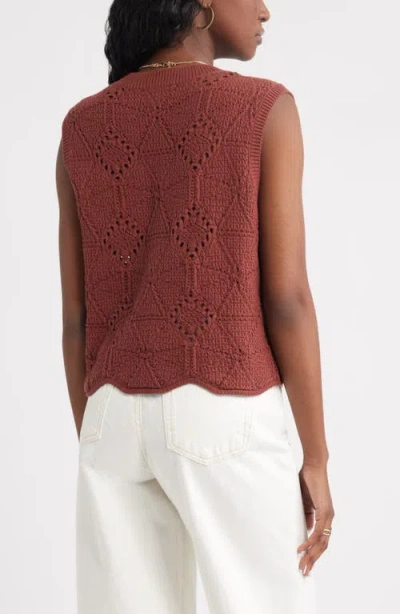 Treasure & Bond Bouclé Pointelle Sweater Vest