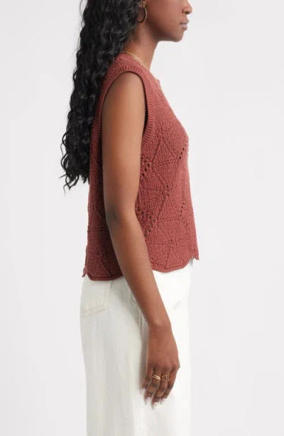 Treasure & Bond Bouclé Pointelle Sweater Vest