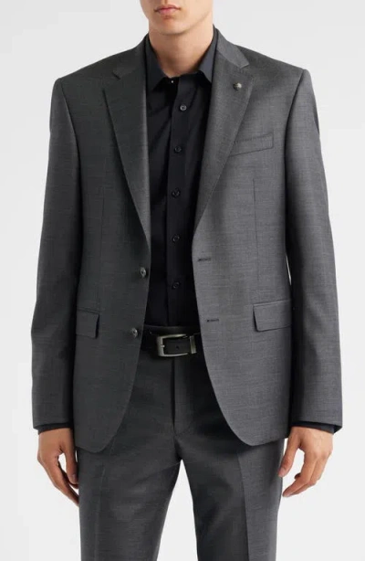 Jack Victor Stacie Trim Fit Solid Grey Wool Suit In Gray