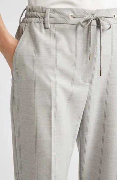 Eleventy Stripe Stretch Wool Flannel Narrow Leg Pants