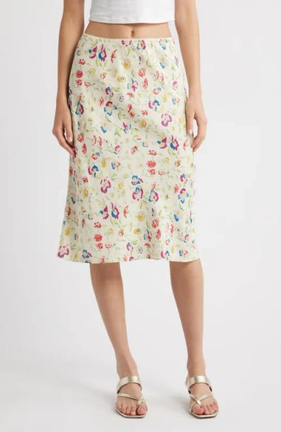 Doen Dôen Elowette Floral Silk Blend Skirt In Neutral
