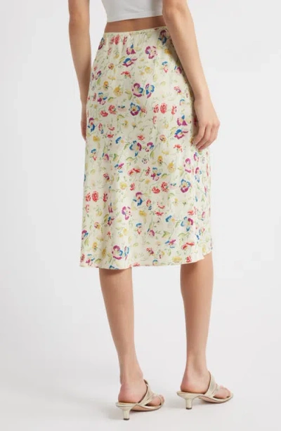 Doen Dôen Elowette Floral Silk Blend Skirt In Neutral