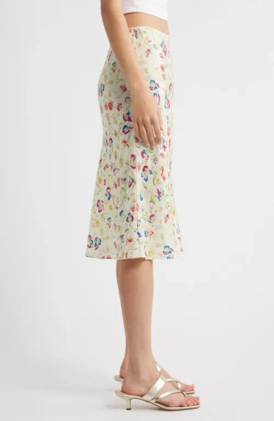 Doen Dôen Elowette Floral Silk Blend Skirt In Neutral