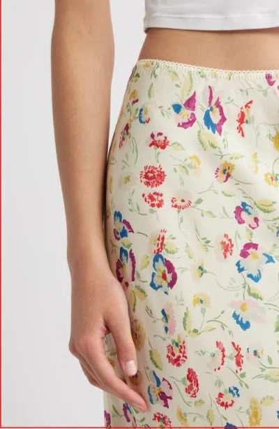 Doen Dôen Elowette Floral Silk Blend Skirt In Neutral