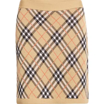 Burberry Embroidered Wool Blend Mini Skirt In Brown