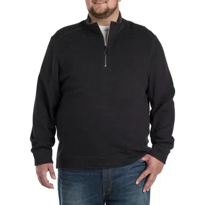 Tommy Bahama Big & Tall Flip Coast Reversible 1/2-zip Pullover In Black
