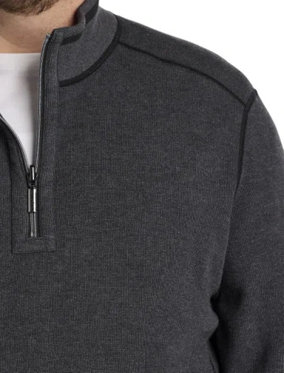 Tommy Bahama Big & Tall Flip Coast Reversible 1/2-zip Pullover In Black