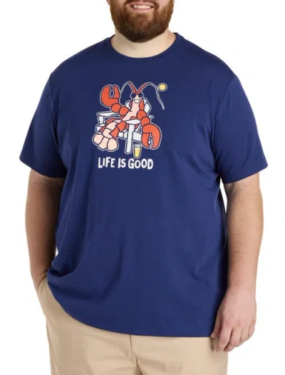 Life Is Good Big & Tall Lobster Graphic Tee In Blue