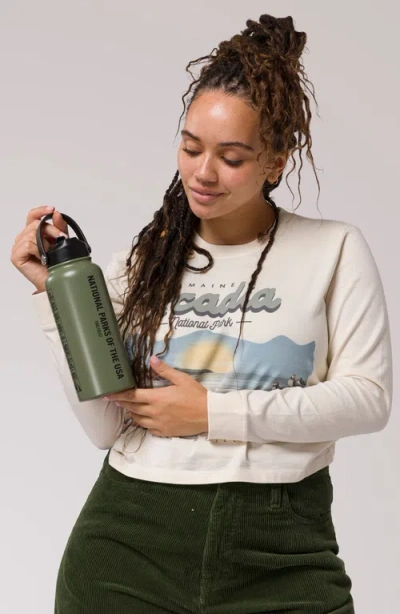 Parks Project National Parks Of The Usa Checklist Insulated Water Bottle In Green