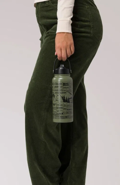 Parks Project National Parks Of The Usa Checklist Insulated Water Bottle In Green