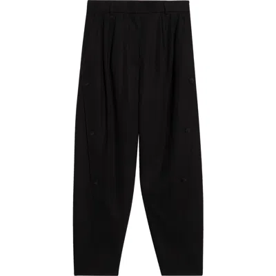 Max Mara Duomo Button Detail Tapered Pants In Black