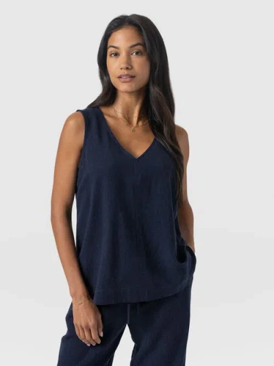 Saint + Sofia Corinne Linen V-neck Tunic