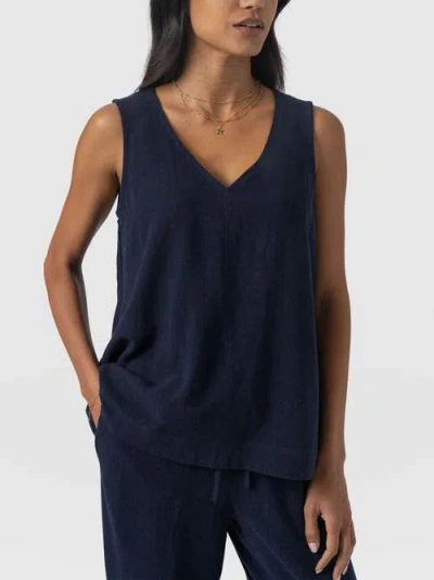 Saint + Sofia Corinne Linen V-neck Tunic