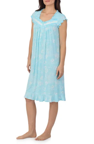 Eileen West Cap Sleeve Waltz Nightgown In Blue