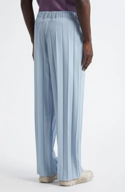Issey Miyake Pleated Edge Ensemble Trousers In Blue
