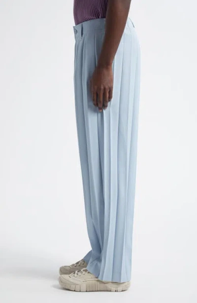 Issey Miyake Pleated Edge Ensemble Trousers In Blue