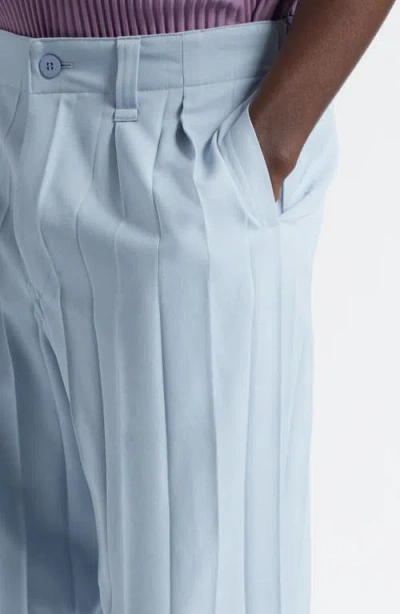 Issey Miyake Pleated Edge Ensemble Trousers In Blue
