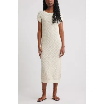 Treasure & Bond Pointelle Midi Sweater Dress