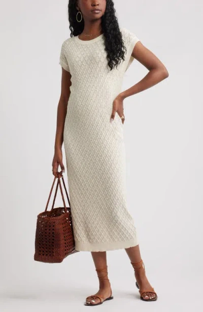 Treasure & Bond Pointelle Midi Sweater Dress