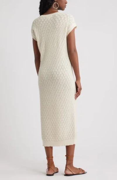 Treasure & Bond Pointelle Midi Sweater Dress