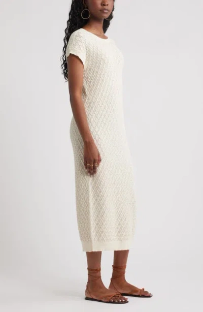 Treasure & Bond Pointelle Midi Sweater Dress