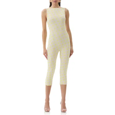 Afrm Tahlia Mesh Capri Romper In Neutral