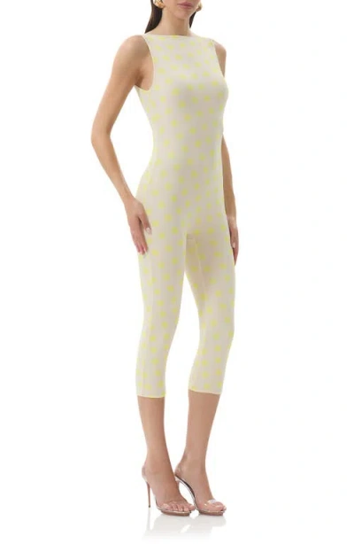 Afrm Tahlia Mesh Capri Romper In Neutral