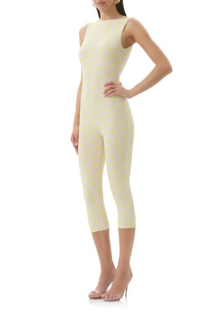 Afrm Tahlia Mesh Capri Romper In Neutral