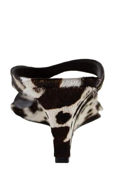 Kenneth Cole Susannah Calf Hair Thong Wedge Sandal In Black