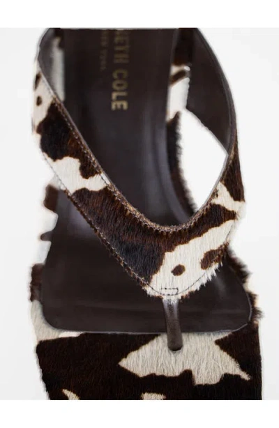Kenneth Cole Susannah Calf Hair Thong Wedge Sandal In Black
