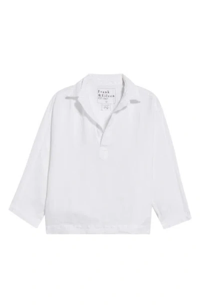 Frank & Eileen Gabi Crop Linen Popover Shirt