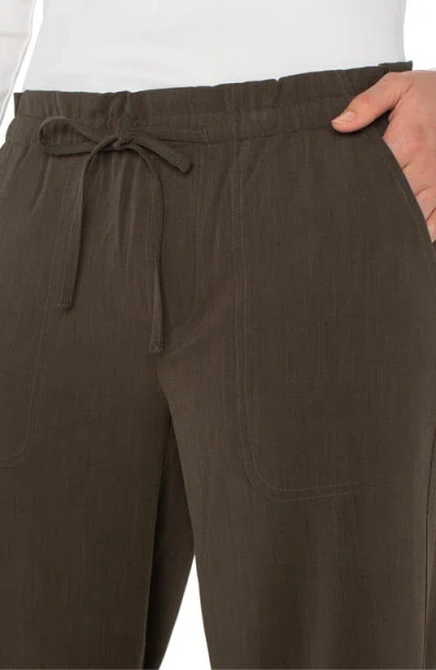 Liverpool Los Angeles Tie Waist Ankle Wide Leg Pants In Black