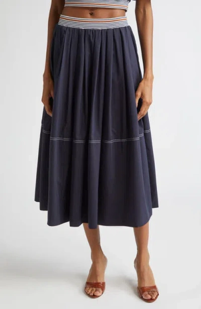 Veronica Beard Evelina Skirt Navy In Blue