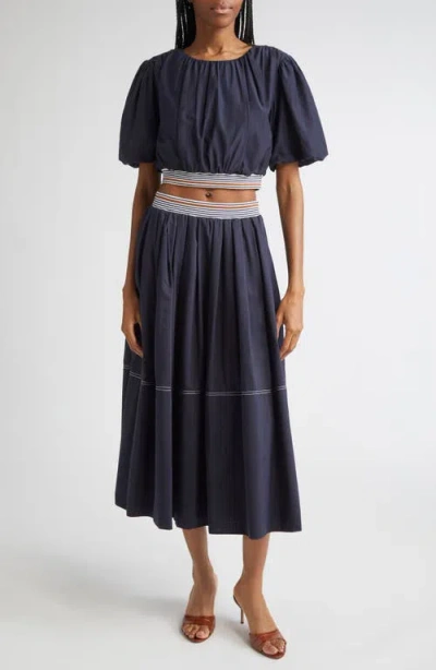 Veronica Beard Evelina Skirt Navy In Blue