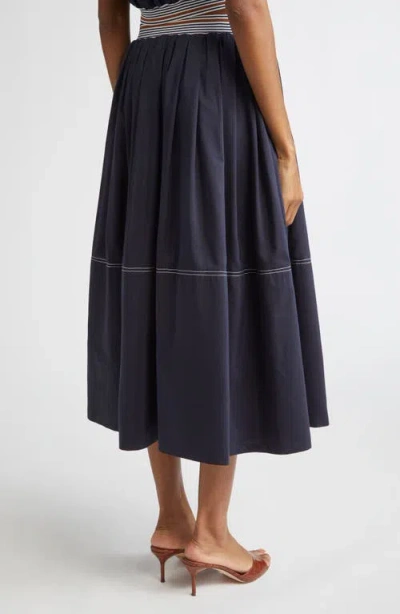 Veronica Beard Evelina Skirt Navy In Blue