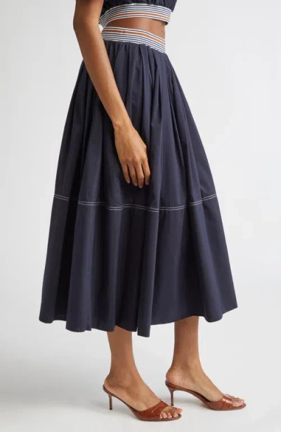 Veronica Beard Evelina Skirt Navy In Blue