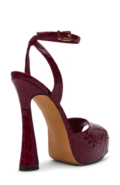 Steve Madden Sass Ankle Strap Platform Sandal In Red