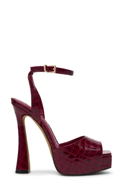 Steve Madden Sass Ankle Strap Platform Sandal In Red