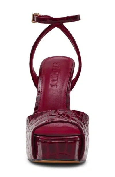 Steve Madden Sass Ankle Strap Platform Sandal In Red