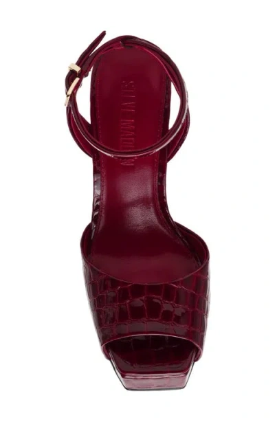 Steve Madden Sass Ankle Strap Platform Sandal In Red